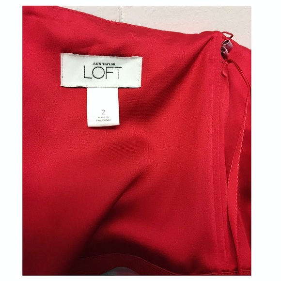 Ann Taylor Loft | Silk Strapless Satin Floral Top - Picture 6 of 7